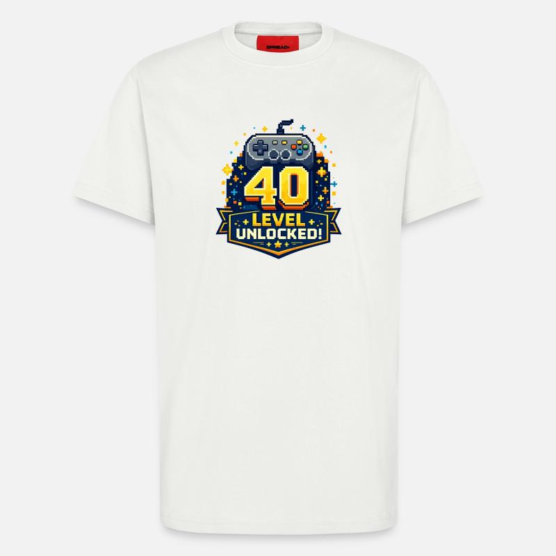 40 Level Freigeschaltet Retro Controller - T-Shirt - made by SPREAD - OFF WHITE