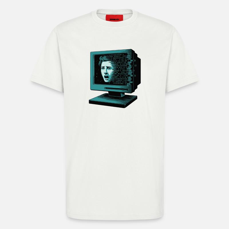 Retro-Computer Schrecken-  Retroglitch KI - T-Shirt - made by SPREAD - OFF WHITE