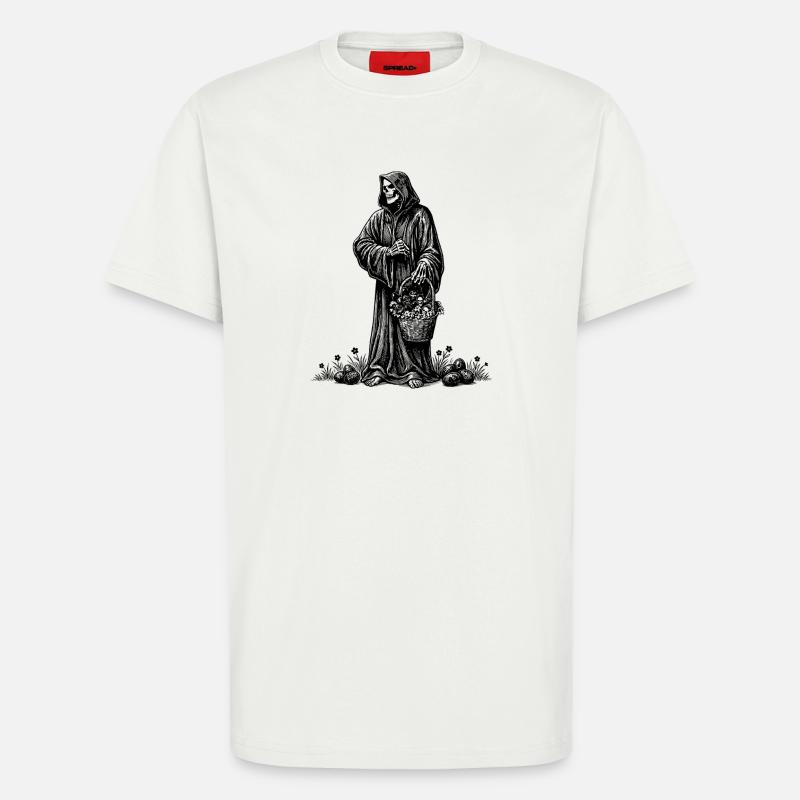 Todesfigur Osterkorb Versteckte Eier Gras - T-Shirt - made by SPREAD - OFF WHITE