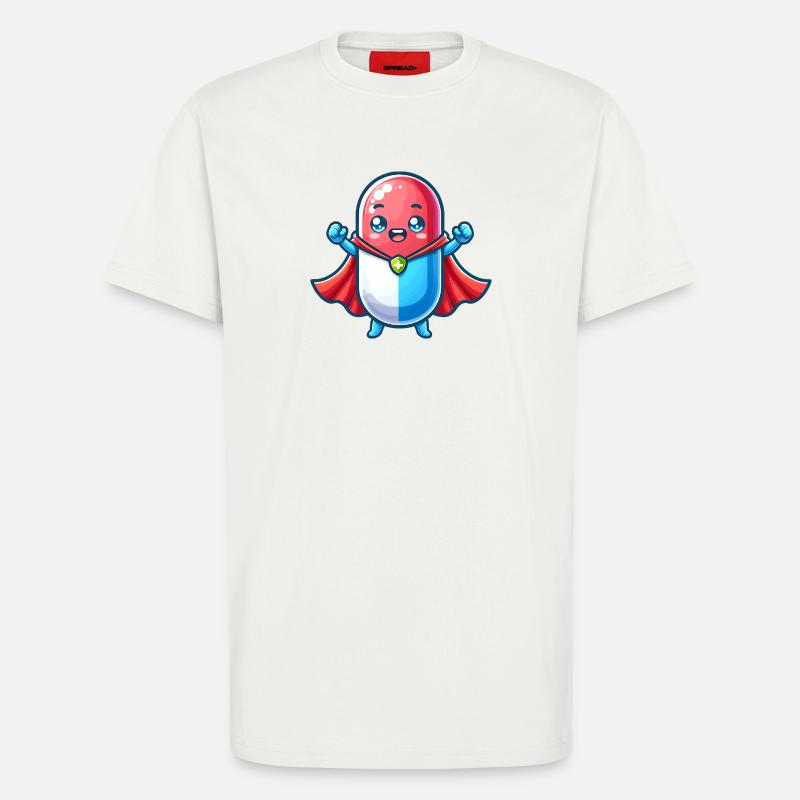 Helden Pille Superheld Medizin Tabletten Held - T-Shirt - made by SPREAD - OFF WHITE