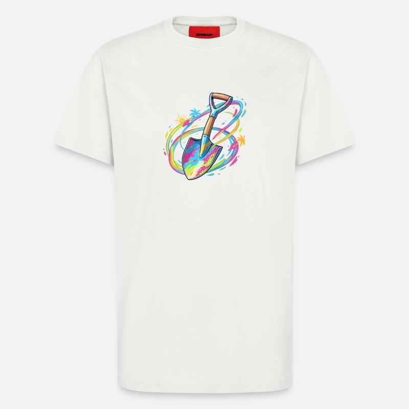 Farbexplosion Gartenschaufel Illustration - T-Shirt - made by SPREAD - OFF WHITE