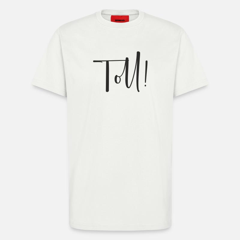 Great – Conception de texte calligraphique - T-shirt bio décontracté fabriqué en UE - OFF WHITE