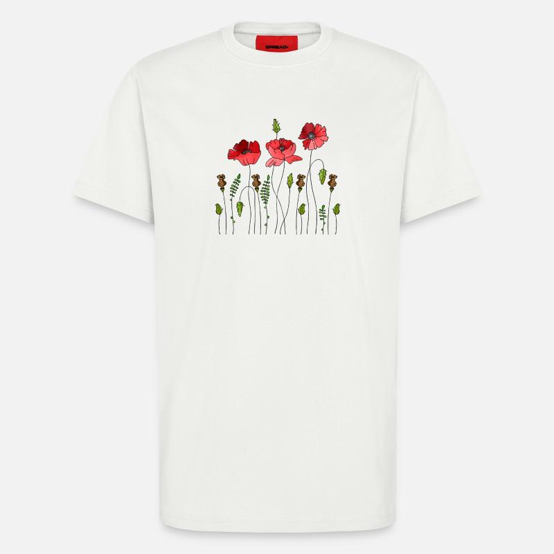 blomster - Organic Relaxed T-skjorte produsert i EU - OFF WHITE