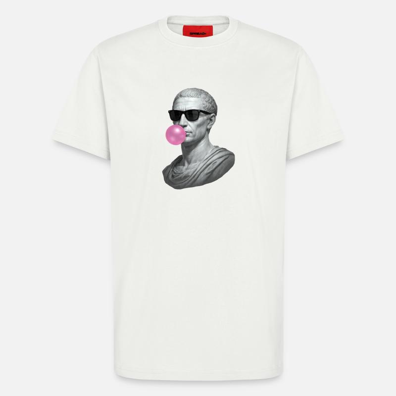 Caesar mit Sonnenbrille und Kaugummi - T-Shirt - made by SPREAD - OFF WHITE