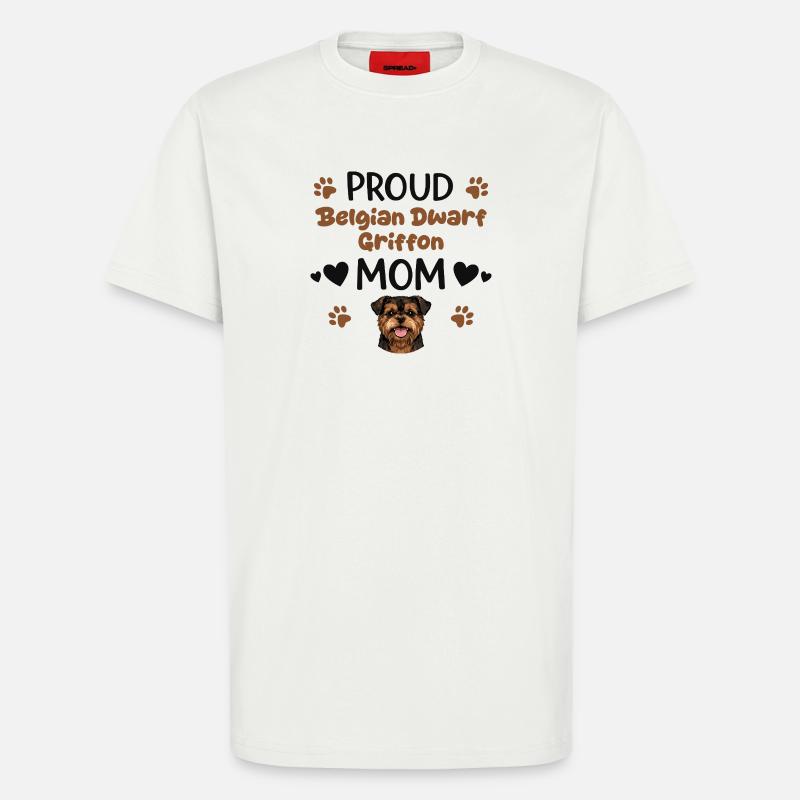Stolze Griffon Mutter, Belgischer Zwerggriffon - T-Shirt - made by SPREAD - OFF WHITE