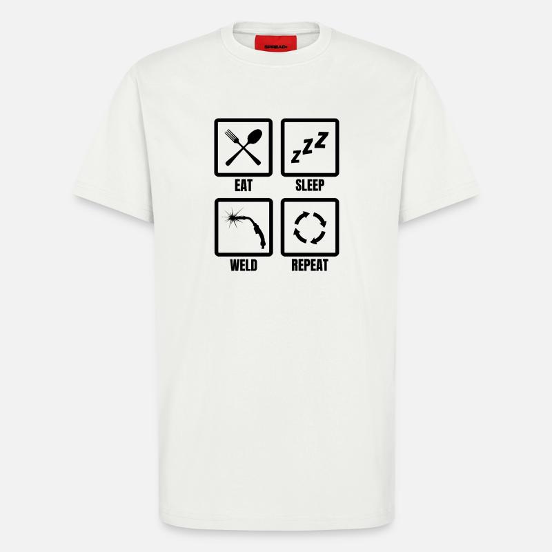 Schweißer Routine - T-Shirt - made by SPREAD - OFF WHITE