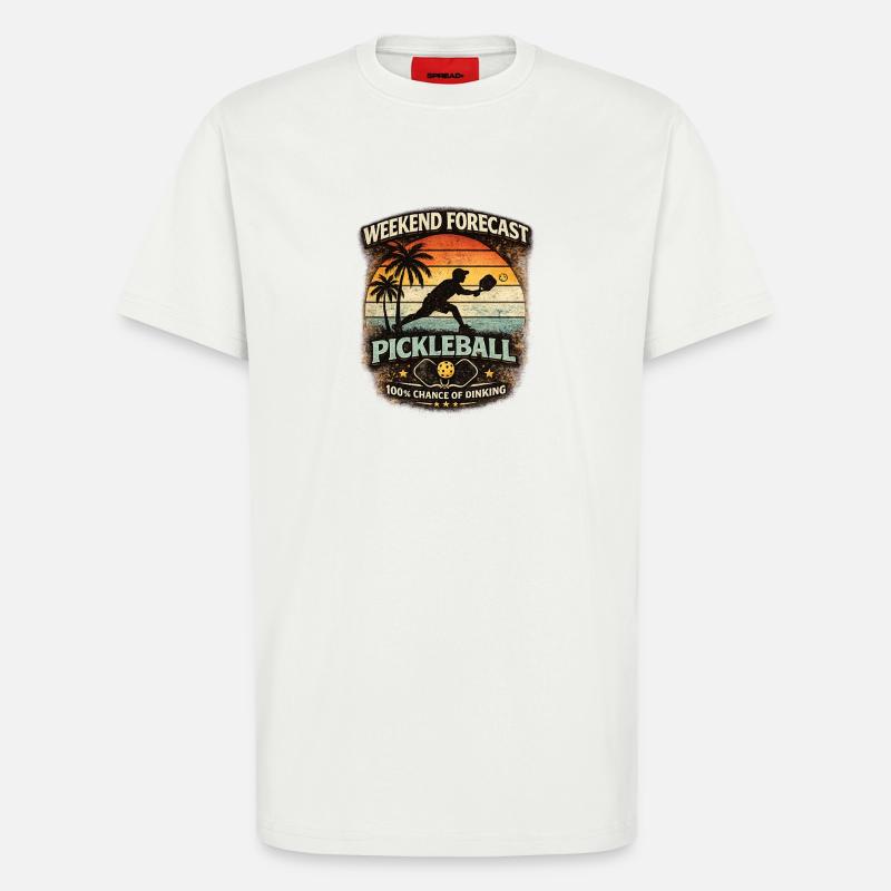 Weekend Forecast Pickleball lustiger Spruch - T-Shirt - made by SPREAD - OFF WHITE