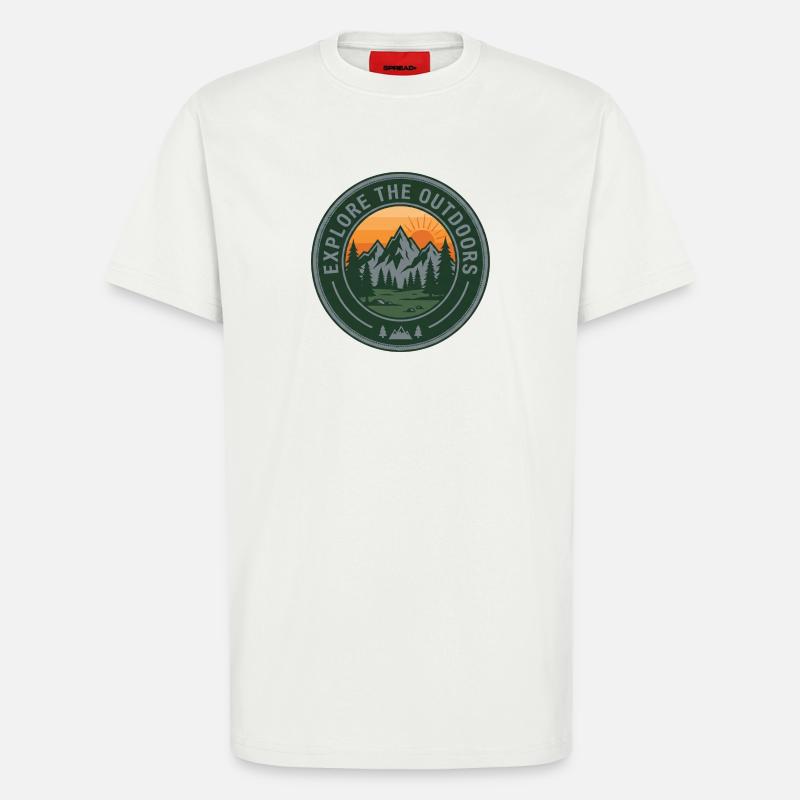 Explore Outdoors Mountains - T-Shirt - made by SPREAD - OFF WHITE