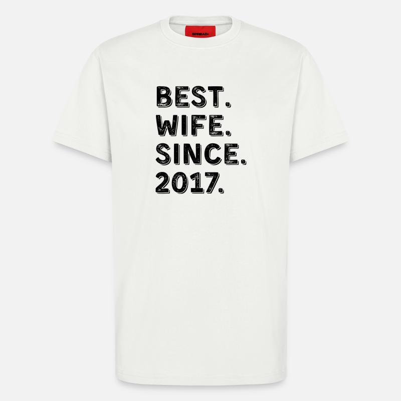 Beste Ehefrau seit 2017 9-jähriges Jubiläumsgeschenk - T-Shirt - made by SPREAD - OFF WHITE