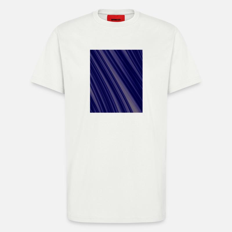 Navy Diagonal Structures - T-Shirt - made by SPREAD - OFF WHITE