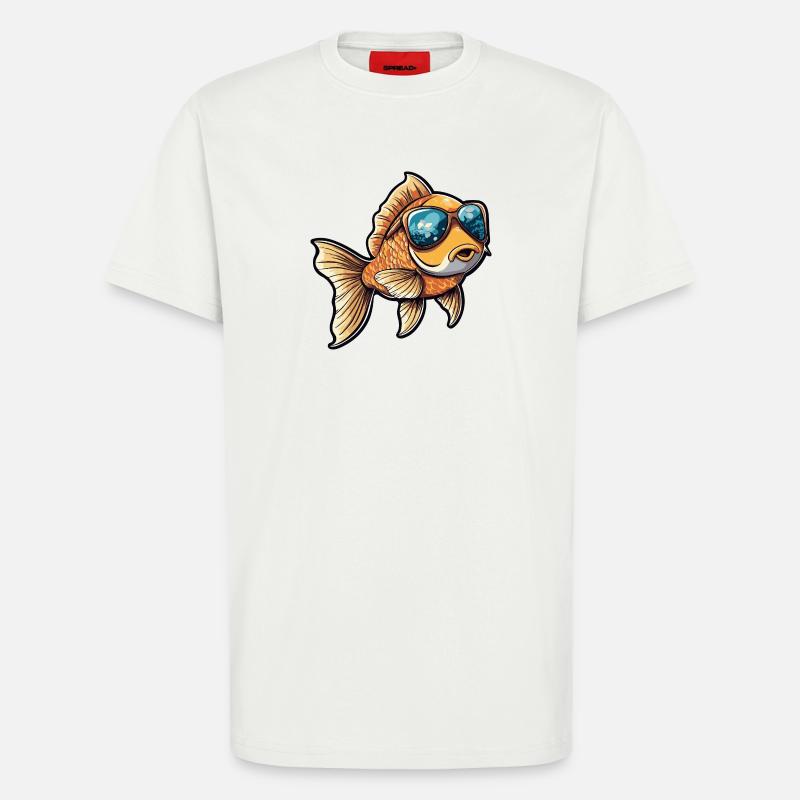 Goldfisch Comic Urlaub - T-Shirt - made by SPREAD - OFF WHITE