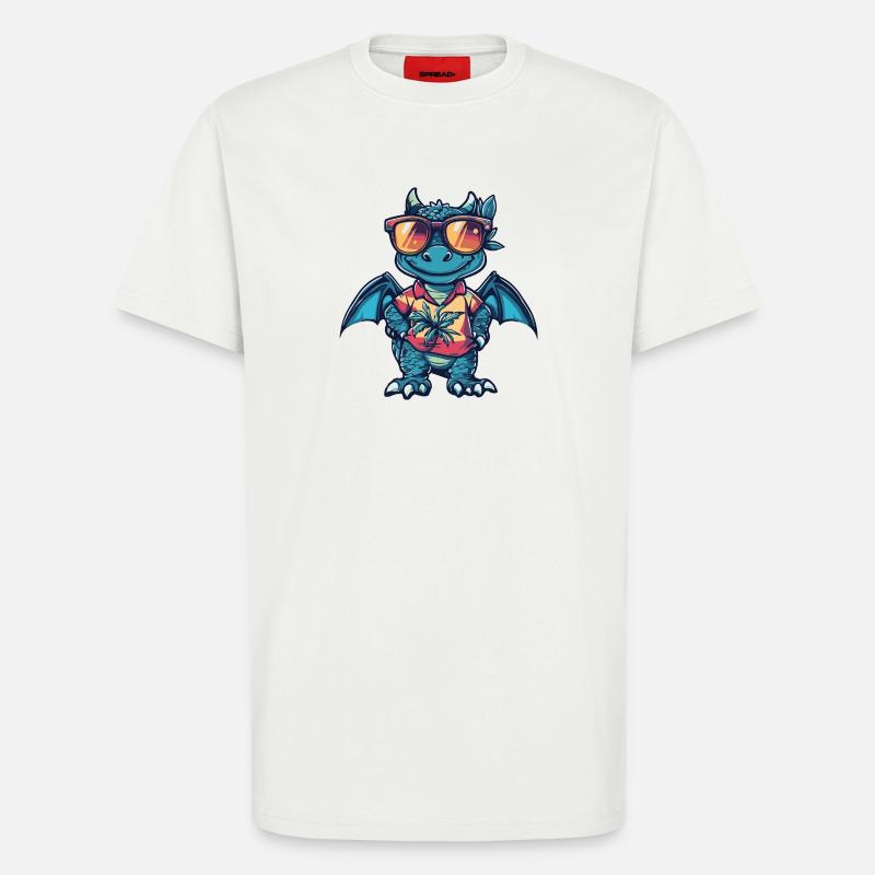 Drache Comic Urlaub - T-Shirt - made by SPREAD - OFF WHITE