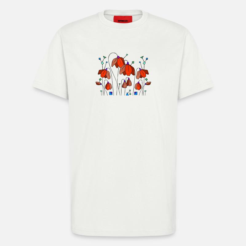 Fleur - T-shirt bio décontracté fabriqué en UE - OFF WHITE