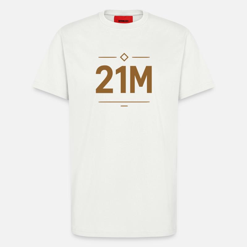 Conception de la limite Bitcoin 21M - T-shirt bio décontracté fabriqué en UE - OFF WHITE