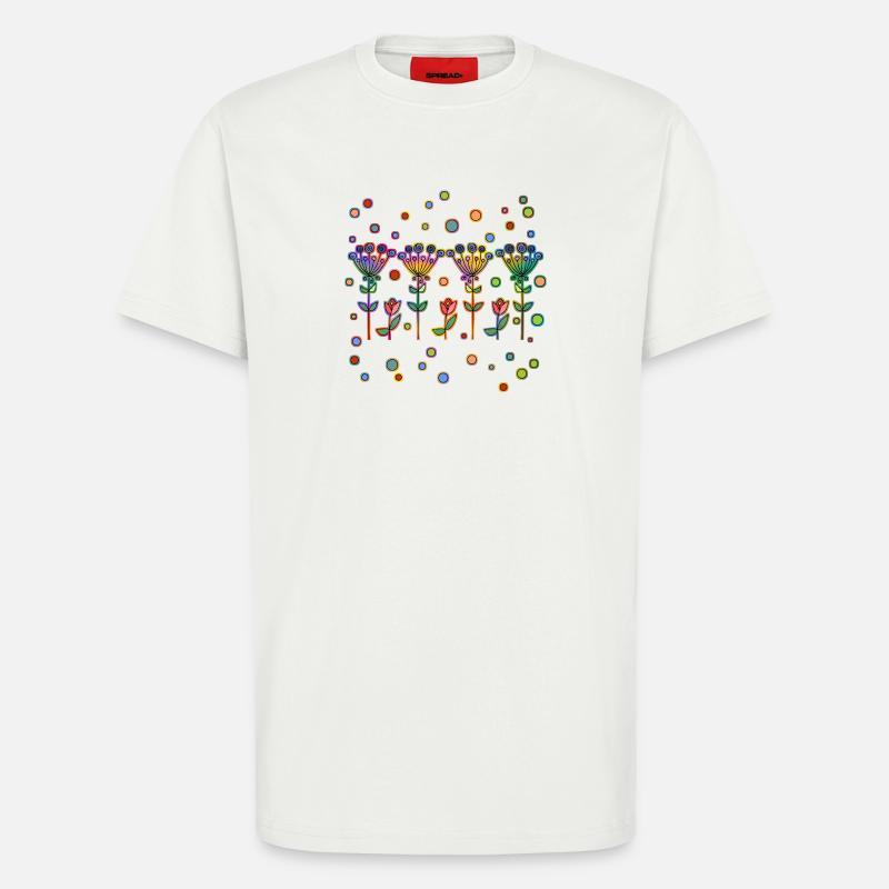 Fleur - T-shirt bio décontracté fabriqué en UE - OFF WHITE