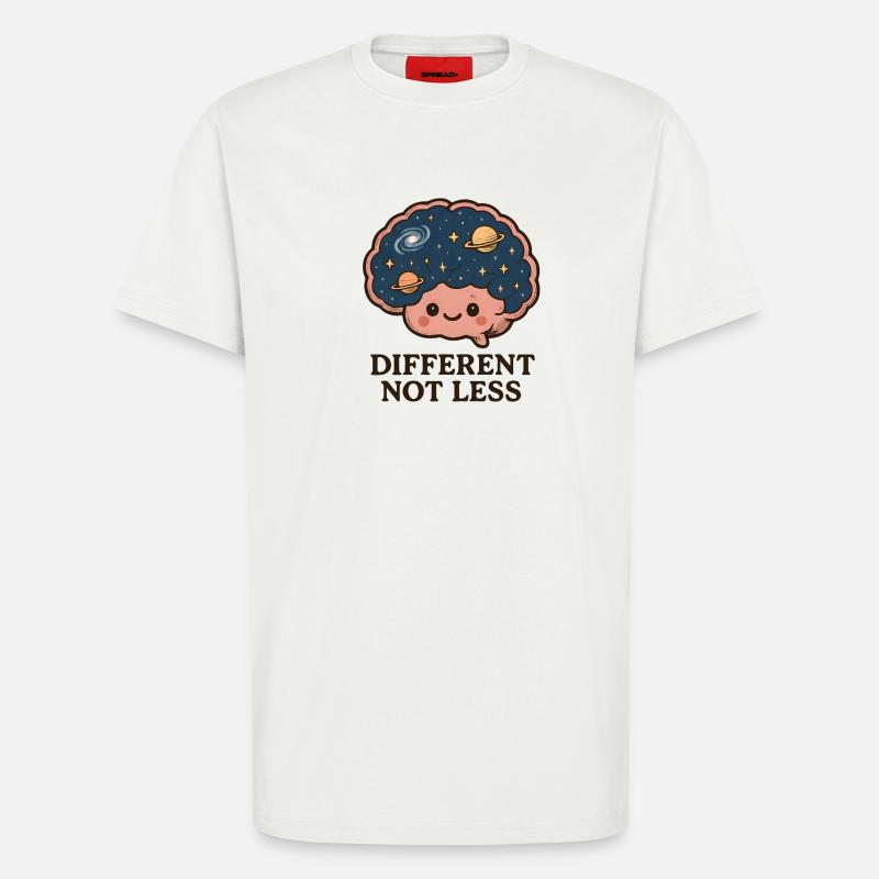 Différent, pas moins d’art cérébral - T-shirt bio décontracté fabriqué en UE - OFF WHITE