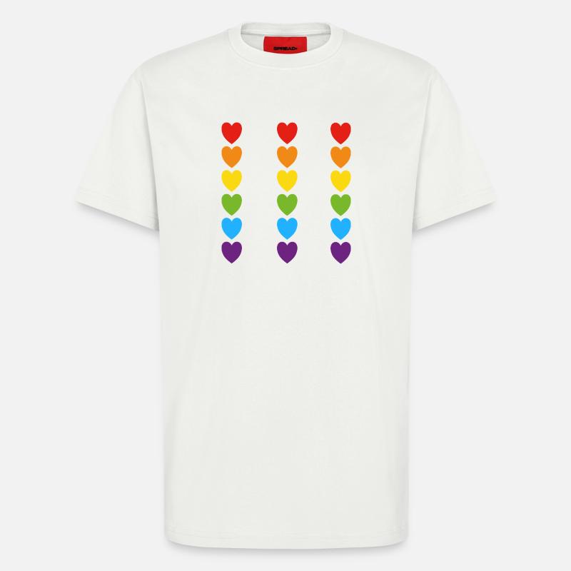 Stolz Regenbogenherzen - T-Shirt - made by SPREAD - OFF WHITE