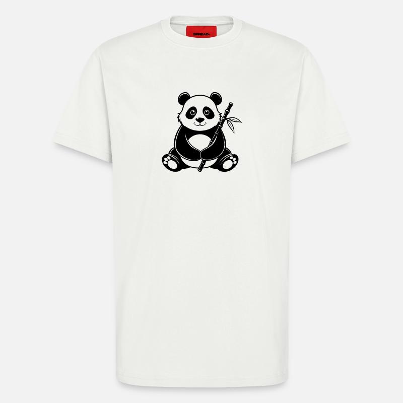 Panda mit Bambus - T-Shirt - made by SPREAD - OFF WHITE