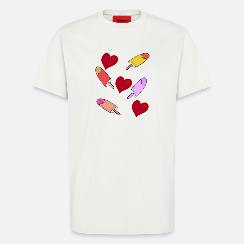  Eis Eiskrem Herzen Sommer Kinder - T-Shirt - made by SPREAD - OFF WHITE