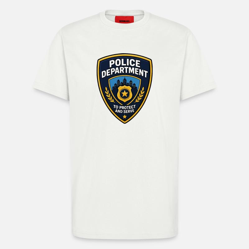 Polizei Abzeichen Patch Stadt Skyline - T-Shirt - made by SPREAD - OFF WHITE