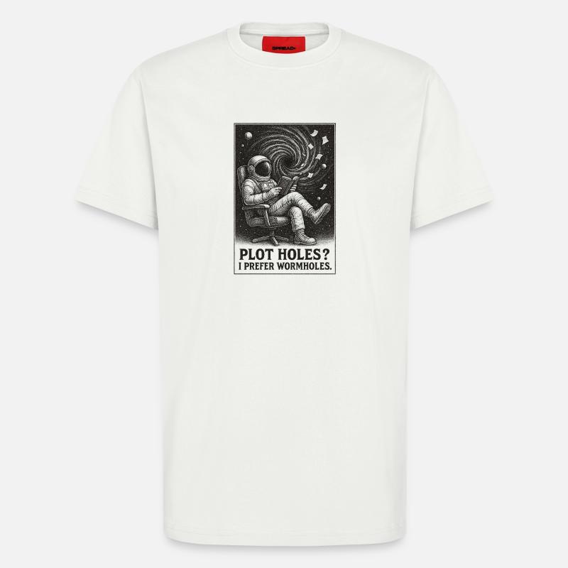 Plotlöcher? Lieber Wurmlöcher | Sci-Fi - T-Shirt - made by SPREAD - OFF WHITE