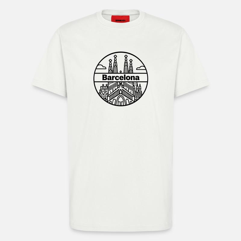 Barcelone - T-shirt bio décontracté fabriqué en UE - OFF WHITE