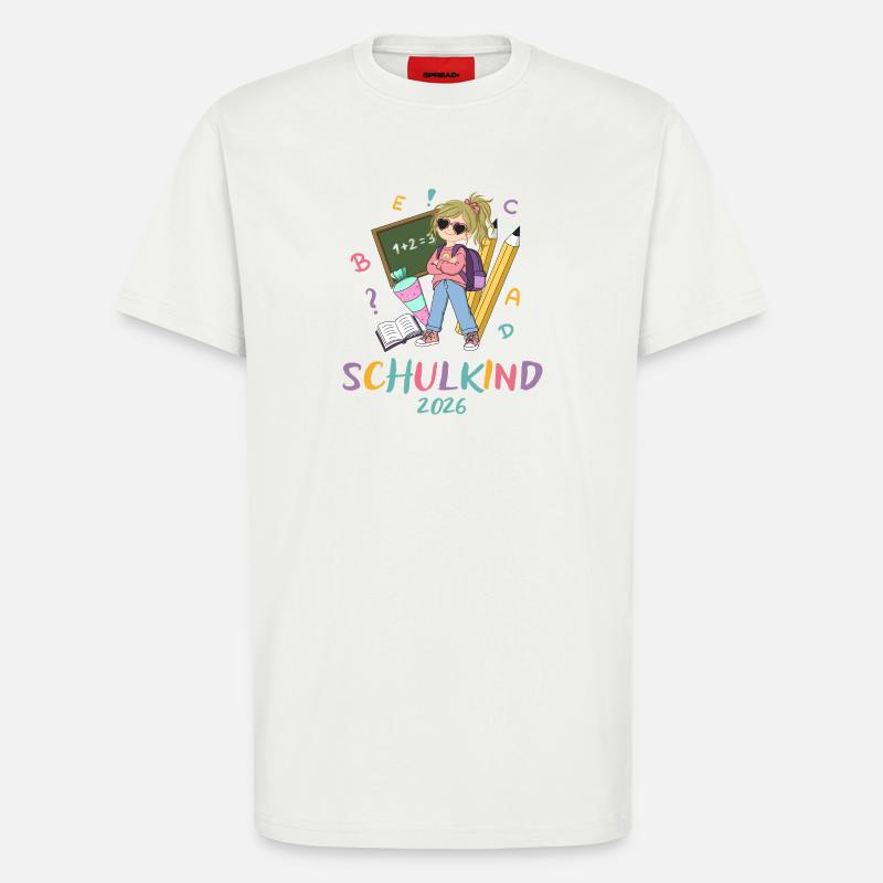 Schulkind 2026: Farbenfroh - T-Shirt - made by SPREAD - OFF WHITE