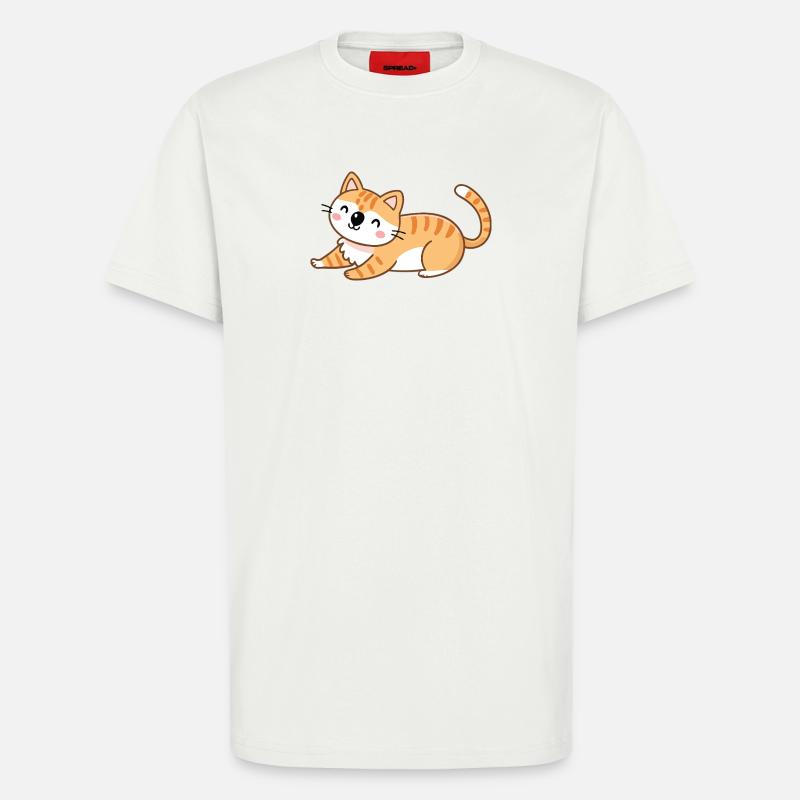Orange kitten in relaxed pose - T-Shirt - made by SPREAD - OFF WHITE