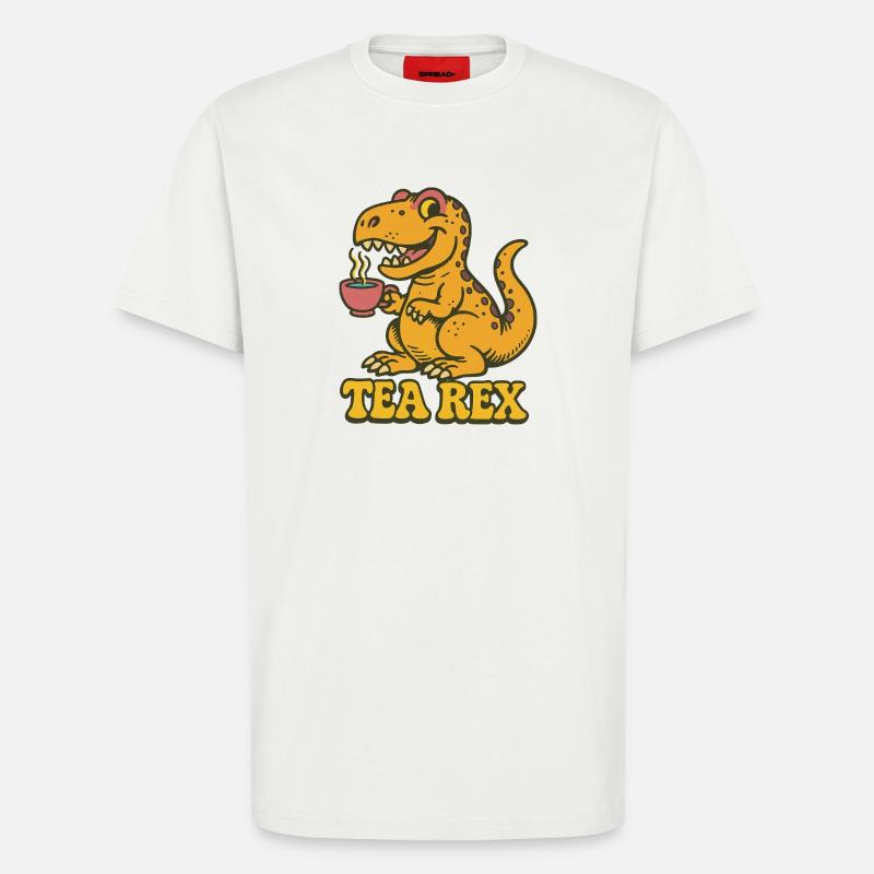 Tea Rex: Dinosaur Tea Time - T-Shirt - made by SPREAD - OFF WHITE