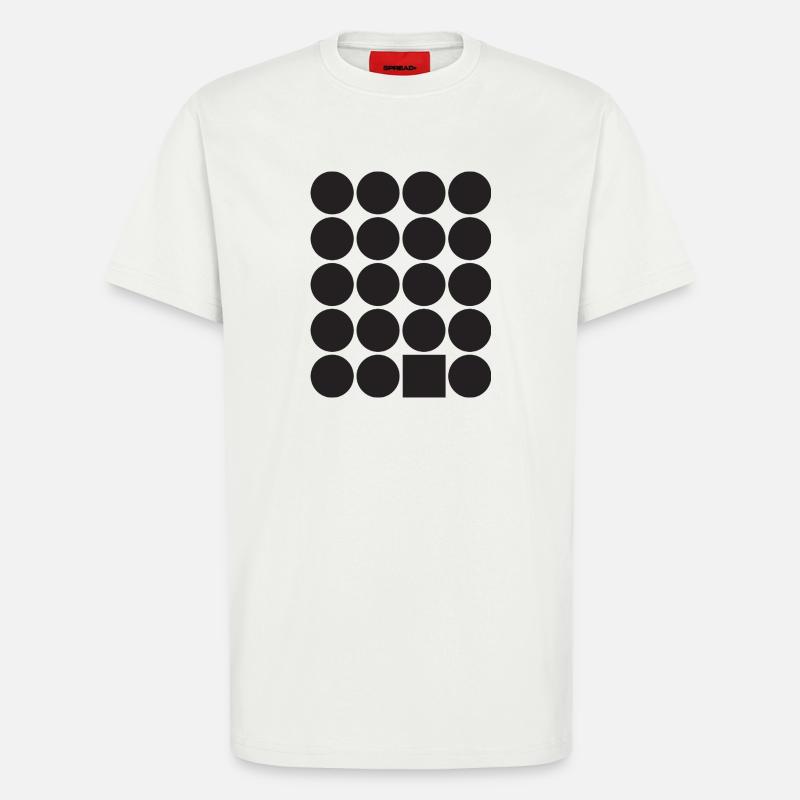 Geometric Dot Grid with a Square - T-Shirt - made by SPREAD - OFF WHITE