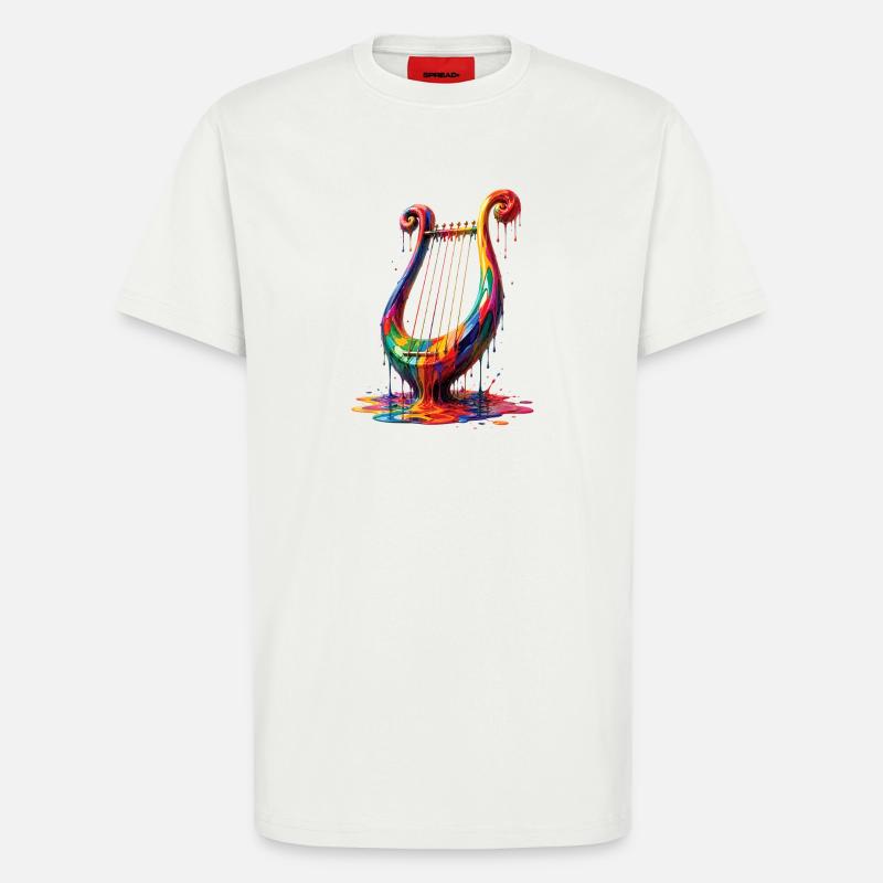 Leier mit tropfender Farbe - T-Shirt - made by SPREAD - OFF WHITE