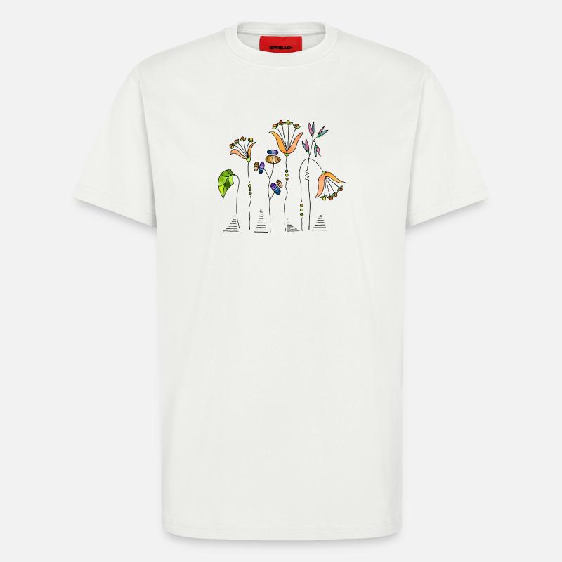 Blumen - T-Shirt - made by SPREAD - OFF WHITE