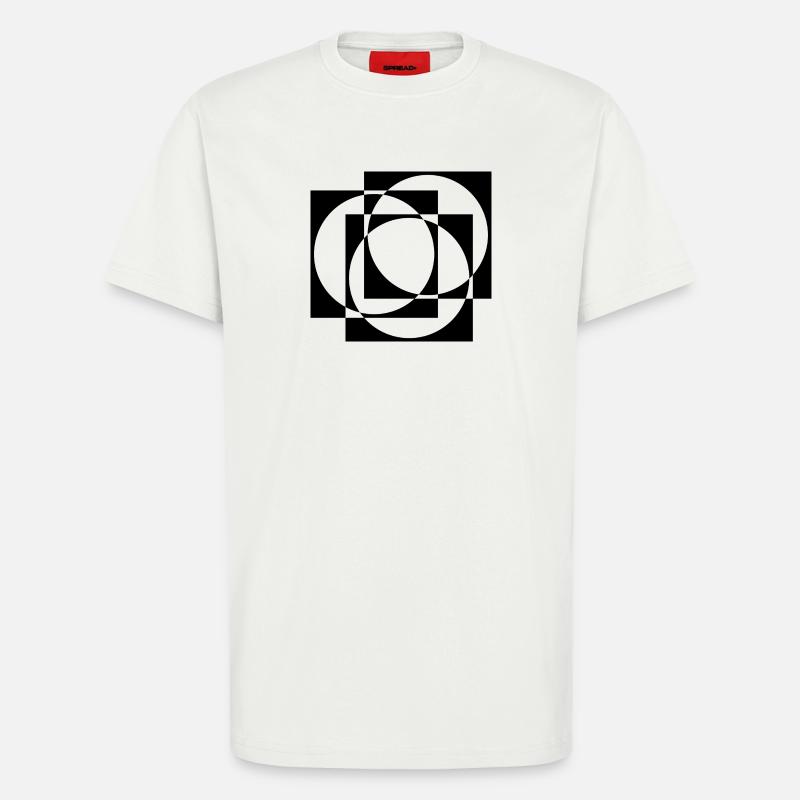 geometric circles and squares pattern - T-Shirt - made by SPREAD - OFF WHITE