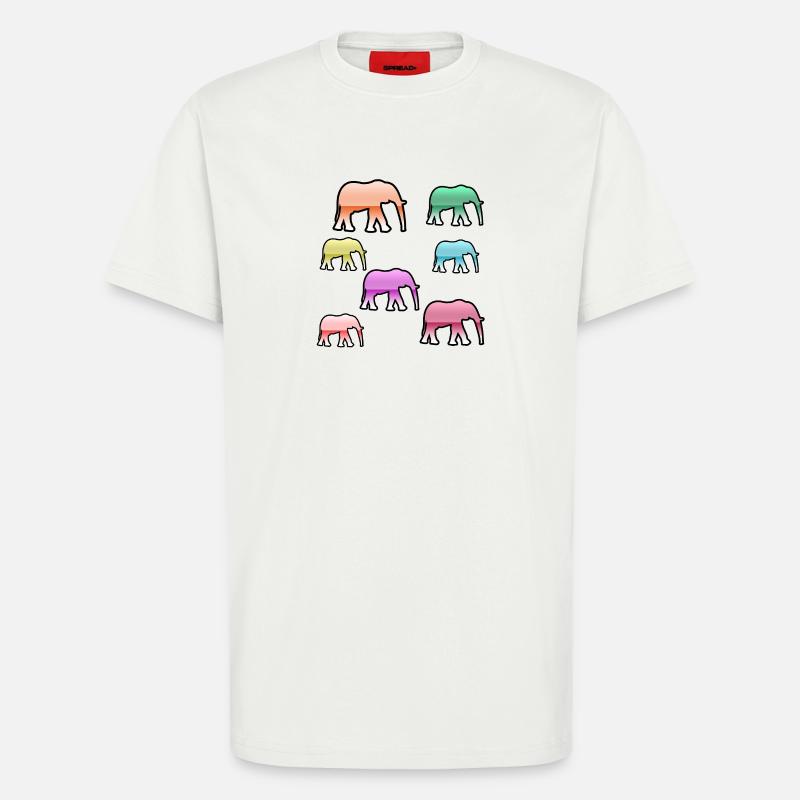 Elephants - T-Shirt - made by SPREAD - OFF WHITE