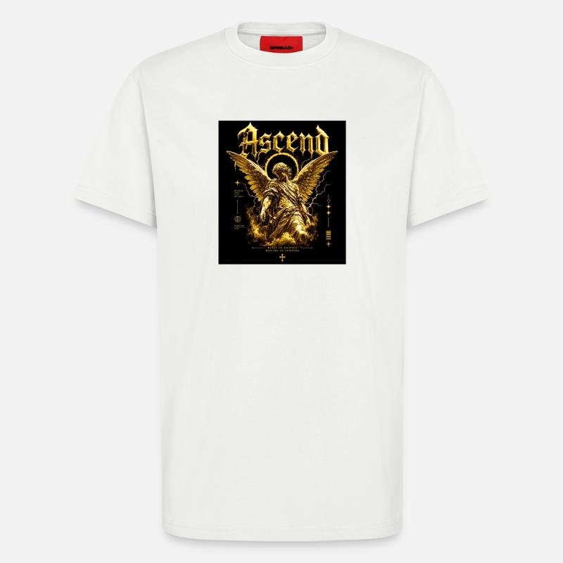 Ascensus de l’Ange d’Or - T-shirt bio décontracté fabriqué en UE - OFF WHITE
