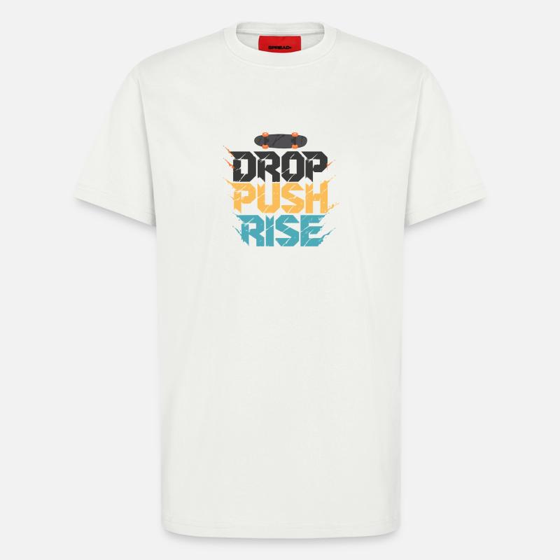 Drop Push Rise Skateboard-Kunst - T-Shirt - made by SPREAD - OFF WHITE