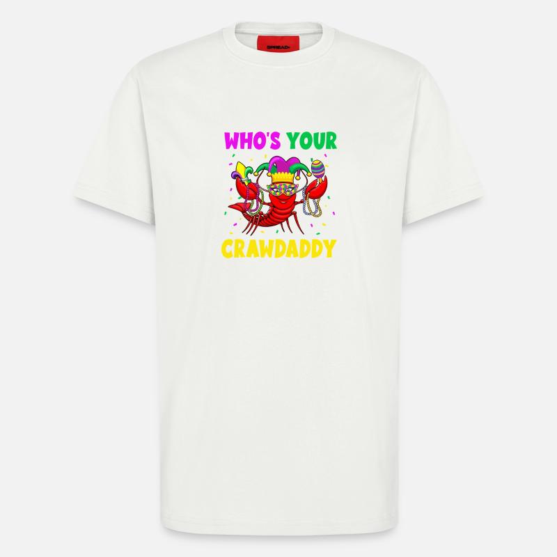 Masque de Mardi Gras Crawdaddy - T-shirt bio décontracté fabriqué en UE - OFF WHITE