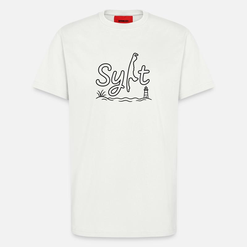 Synopsis de l’île Sylt - T-shirt bio décontracté fabriqué en UE - OFF WHITE
