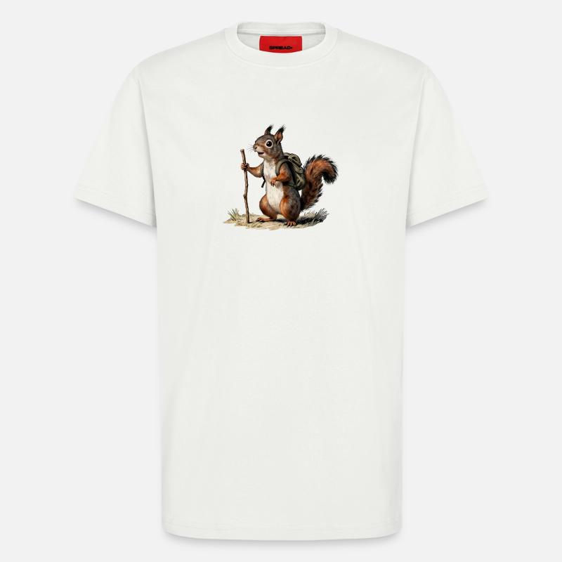 Naturforscher für Oldtimer-Eichhörnchenwanderer - T-Shirt - made by SPREAD - OFF WHITE