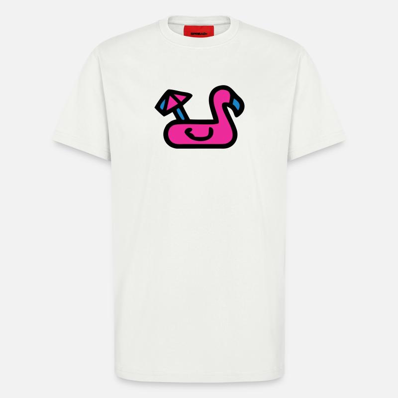 Flamingo Luftmatratze Retro - T-Shirt - made by SPREAD - OFF WHITE