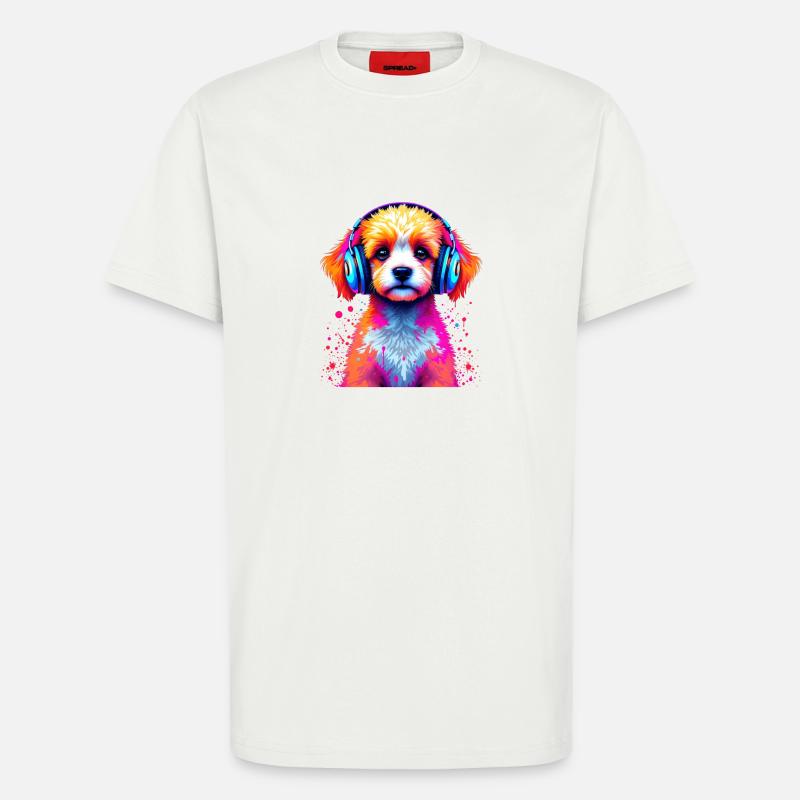 Pudel Kopfhörer - T-Shirt - made by SPREAD - OFF WHITE