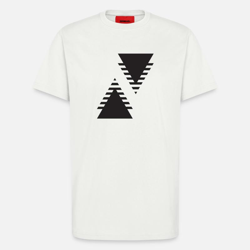 Dual Triangles Echo - T-Shirt - made by SPREAD - OFF WHITE