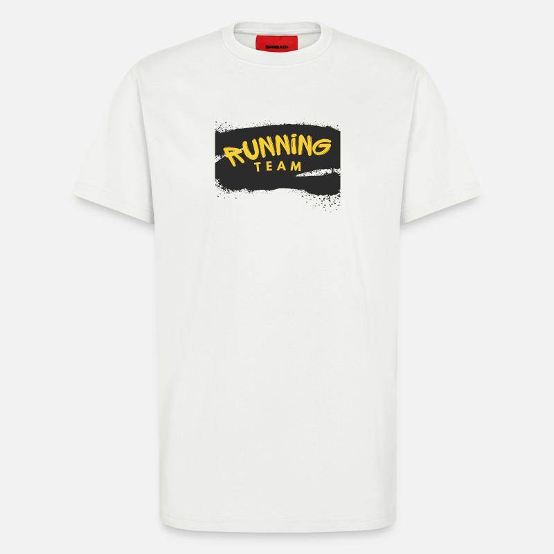 Équipe de course - T-shirt bio décontracté fabriqué en UE - OFF WHITE