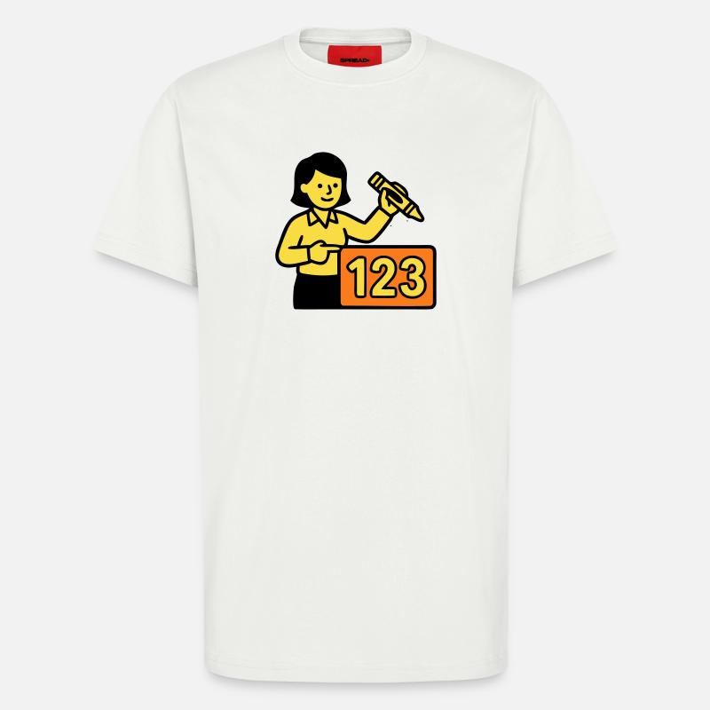 Teacher Math 123 School - T-Shirt - made by SPREAD - OFF WHITE