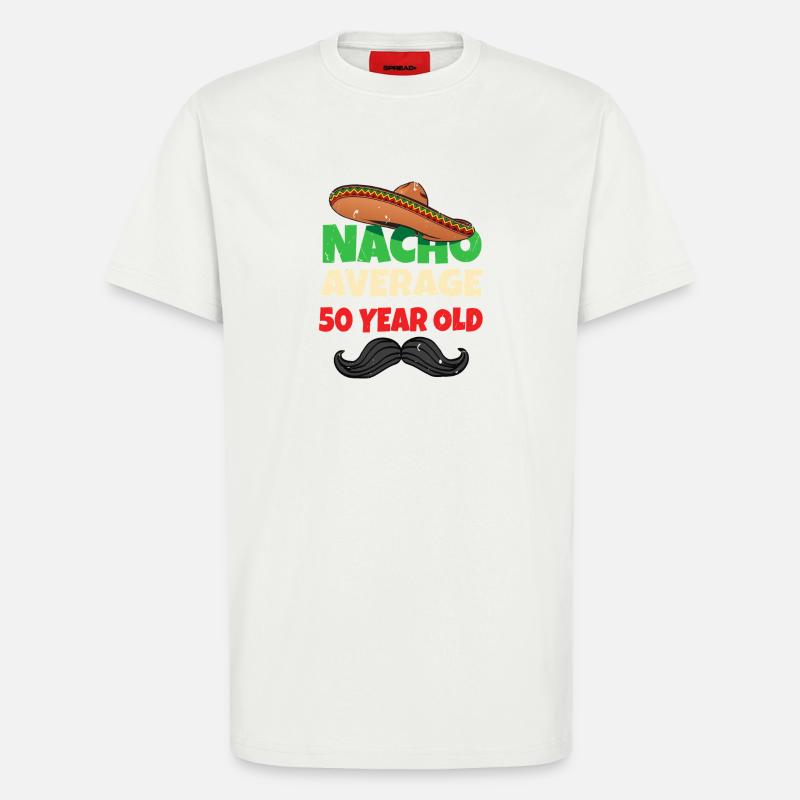 Nacho en moyenne de 50 ans - T-shirt bio décontracté fabriqué en UE - OFF WHITE