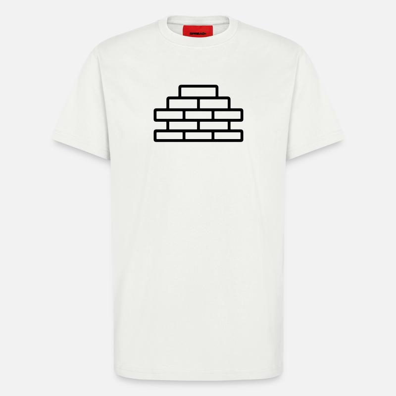 brique - T-shirt bio décontracté fabriqué en UE - OFF WHITE