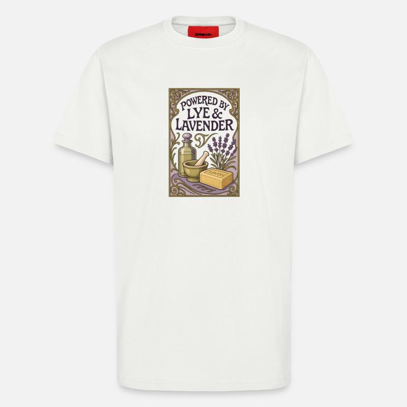 Lye & Lavender | Soap boiling - T-Shirt - made by SPREAD - OFF WHITE