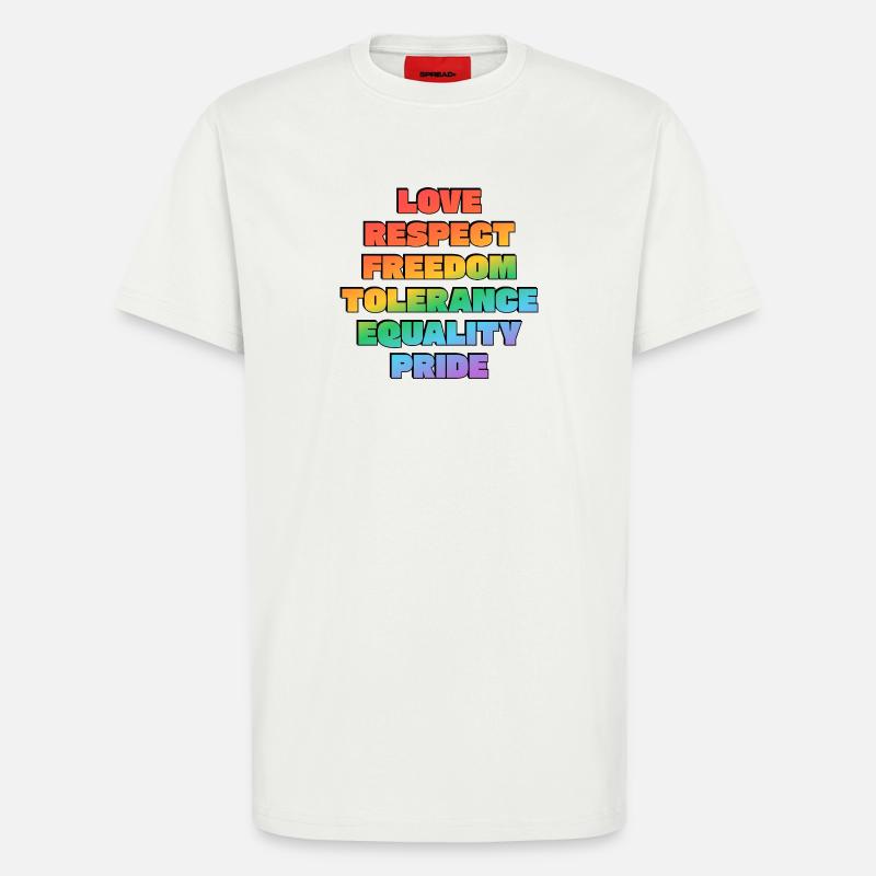 Rainbow Pride Values - T-Shirt - made by SPREAD - OFF WHITE