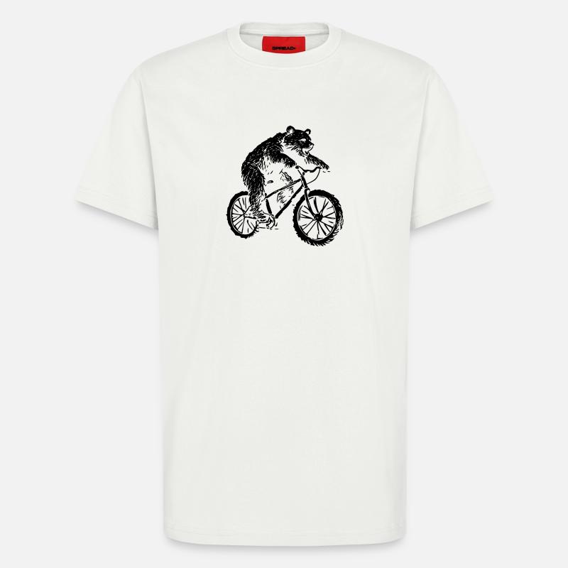 Bicycle Bear - T-Shirt - made by SPREAD - OFF WHITE