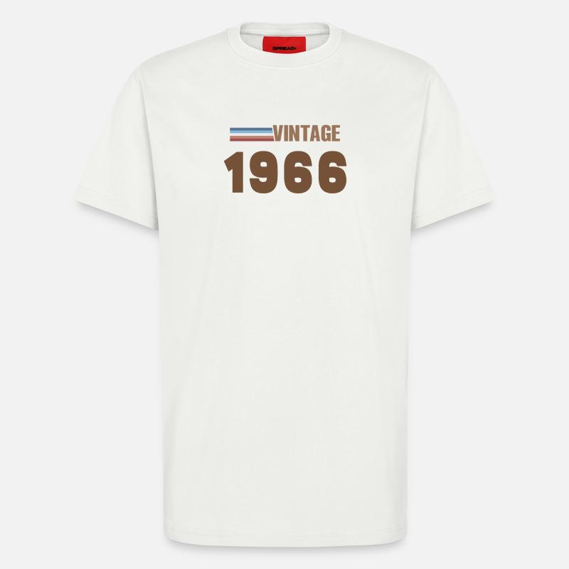 T-Shirt 60 Ans 1966 Script Manuscrit - T-shirt bio décontracté fabriqué en UE - OFF WHITE